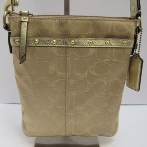 Coach limited edition gold stud lurex swingpack.